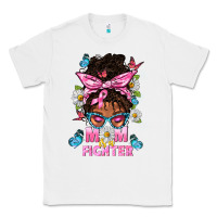 White Mom Is A Fighter And Afro Messy Bun Mom Classic Tee - BundleAndBundleShop