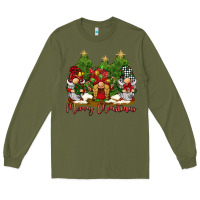 Army Green merry christmas gnomies Long Sleeve Tee - BarkalooDesign
