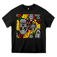 Black african masks colorful seamless pattern Heavy Core Tee - BundleAndBundleShop