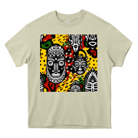 Mossy african masks colorful seamless pattern Heavy Core Tee - BundleAndBundleShop