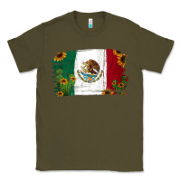 Army Green Mexican Flag Cactus Sunflower Classic Tee - Jasminsmagicworld
