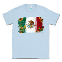 Dusty Blue Mexican Flag Cactus Sunflower Classic Tee - Jasminsmagicworld