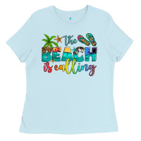 Baby Blue the beach is calling Ladies Tee - Artiststas