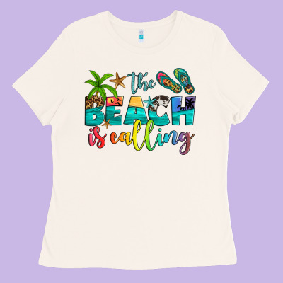 The Beach Is Calling Ladies Tee Designed By Artiststas