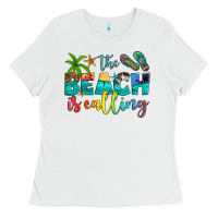 White the beach is calling Ladies Tee - Artiststas