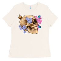 Bone skull flora butterfly Ladies Tee - Artiststas