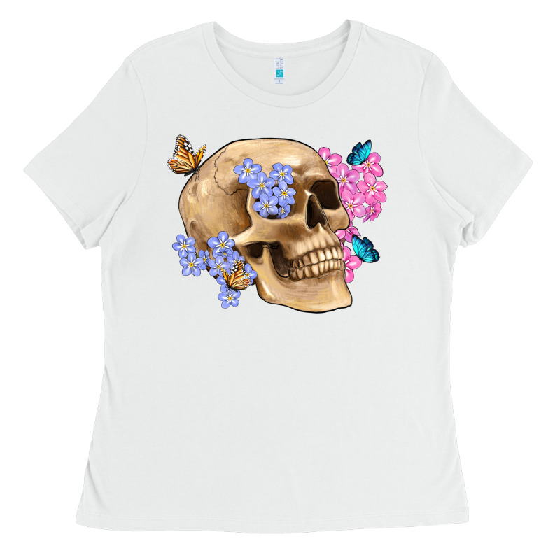 Skull Flora Butterfly Ladies Tee by Artiststas | Teevron