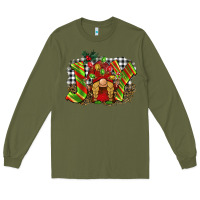 Army Green christmas joy gnome Long Sleeve Tee - BarkalooDesign