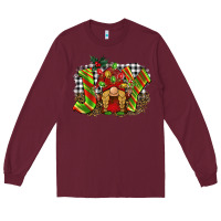 Burgundy christmas joy gnome Long Sleeve Tee - BarkalooDesign