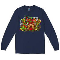 Navy christmas joy gnome Long Sleeve Tee - BarkalooDesign