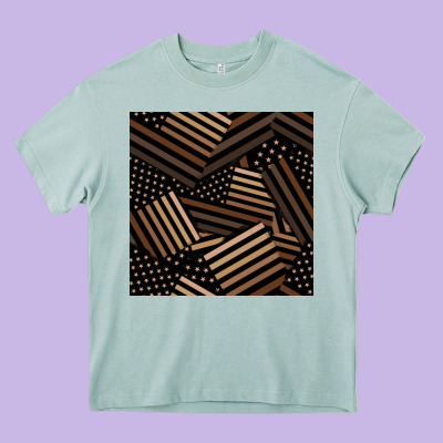 Melanin American Flag Seamless Pattern Heavy Core Tee Designed By Bundleandbundleshop