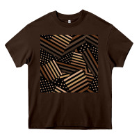 Chocolate Brown melanin american flag seamless pattern Heavy Core Tee - BundleAndBundleShop