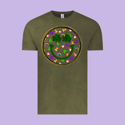 St Patrick S Day Smiley Face Vintage Tee Designed By Artiststas