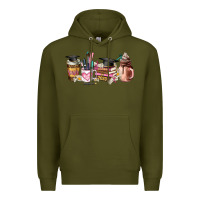Army Green senior 2023 graduation coffee cups Premium Hoodie - AdoDesignShop