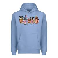 Colony Blue senior 2023 graduation coffee cups Premium Hoodie - AdoDesignShop