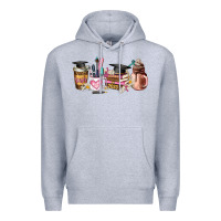 Heather Grey senior 2023 graduation coffee cups Premium Hoodie - AdoDesignShop