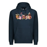 Navy senior 2023 graduation coffee cups Premium Hoodie - AdoDesignShop
