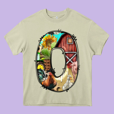 Farm Life Alphabet Lowercase Letters O Heavy Core Tee Designed By Bundleandbundleshop