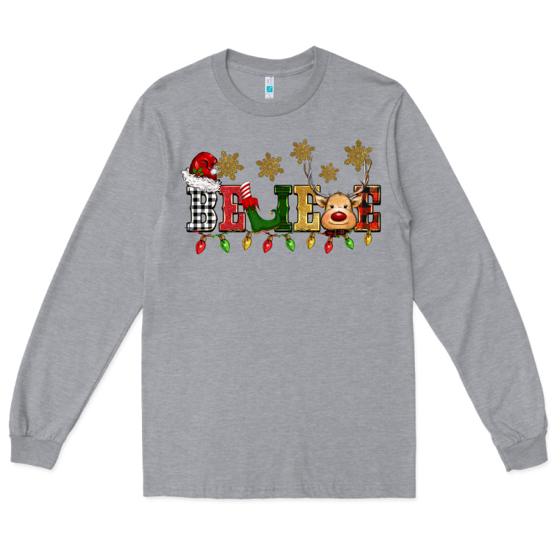 Christmas Believe Long Sleeve Tee by BarkalooDesign | Teevron