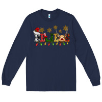Navy christmas believe Long Sleeve Tee - BarkalooDesign