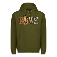 Army Green love horse sunflower Premium Hoodie - RanaPortraitStore