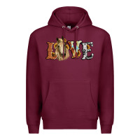 Burgundy love horse sunflower Premium Hoodie - RanaPortraitStore