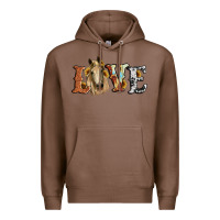 Chestnut love horse sunflower Premium Hoodie - RanaPortraitStore