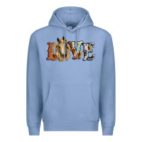 Colony Blue love horse sunflower Premium Hoodie - RanaPortraitStore