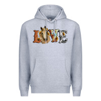 Heather Grey love horse sunflower Premium Hoodie - RanaPortraitStore