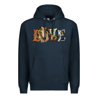 Navy love horse sunflower Premium Hoodie - RanaPortraitStore