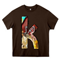 Chocolate Brown farm life alphabet lowercase letters k Heavy Core Tee - BundleAndBundleShop