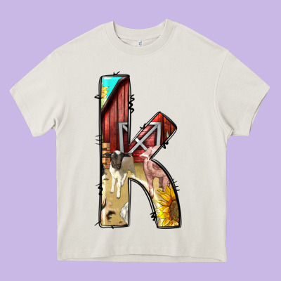 Farm Life Alphabet Lowercase Letters K Heavy Core Tee Designed By Bundleandbundleshop