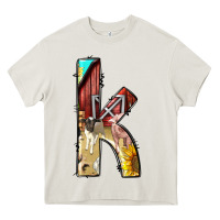 Cream farm life alphabet lowercase letters k Heavy Core Tee - BundleAndBundleShop