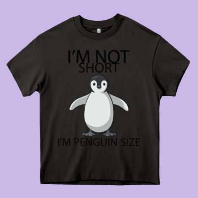 I'm Not Short I'm Penguin Size Heavy Core Tee Designed By Bettercallsaul