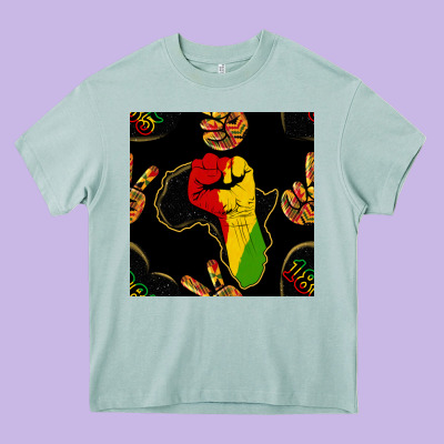 African Freedom Seamless Pattern Heavy Core Tee Designed By Bundleandbundleshop