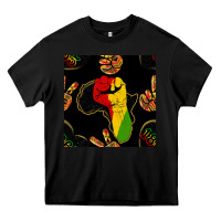 Black African Freedom Seamless Pattern Heavy Core Tee - BundleAndBundleShop