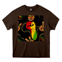 Chocolate Brown African Freedom Seamless Pattern Heavy Core Tee - BundleAndBundleShop