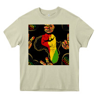 Mossy African Freedom Seamless Pattern Heavy Core Tee - BundleAndBundleShop