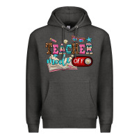 Charcoal Heather teacher mode off Premium Hoodie - AdoDesignShop