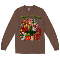 Chestnut happy holidays gnomes truck Long Sleeve Tee - BarkalooDesign