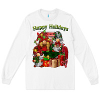 White happy holidays gnomes truck Long Sleeve Tee - BarkalooDesign