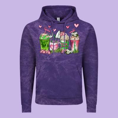 Botanic Coffee Cups Vintage Hoodie Designed By Adodesignshop
