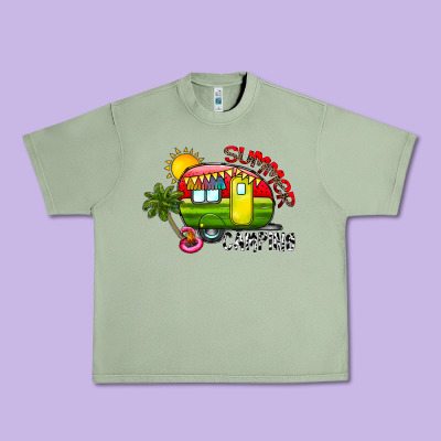 Summer Camping Urban Heavy Tee Designed By Cowhidedigitalart