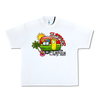 White summer camping Urban Heavy Tee - CowhideDigitalArt