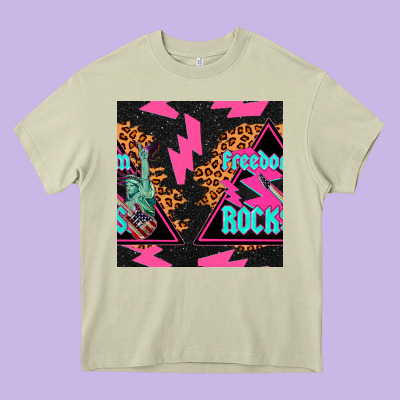 Freedom Rocks Seamless Pattern Heavy Core Tee Designed By Bundleandbundleshop