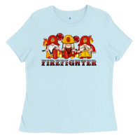 Baby Blue firefighter gnomes Ladies Tee - Artiststas