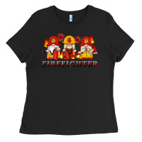 Black firefighter gnomes Ladies Tee - Artiststas