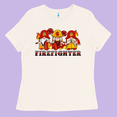 Firefighter Gnomes Ladies Tee Designed By Artiststas