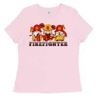 Bubblegum Pink firefighter gnomes Ladies Tee - Artiststas