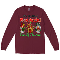 Burgundy it's the most wonderful time of the year Long Sleeve Tee - BarkalooDesign